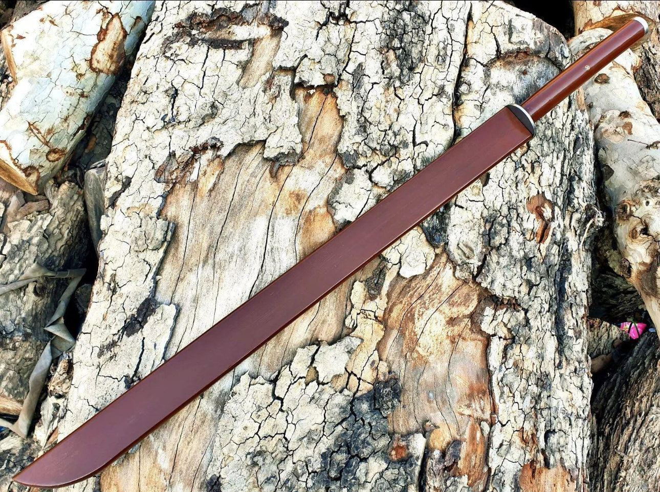 Handmade Damascus Steel Katana Sword with Wood Scabbard – Samurai Style Blade Unique Blades Runner
