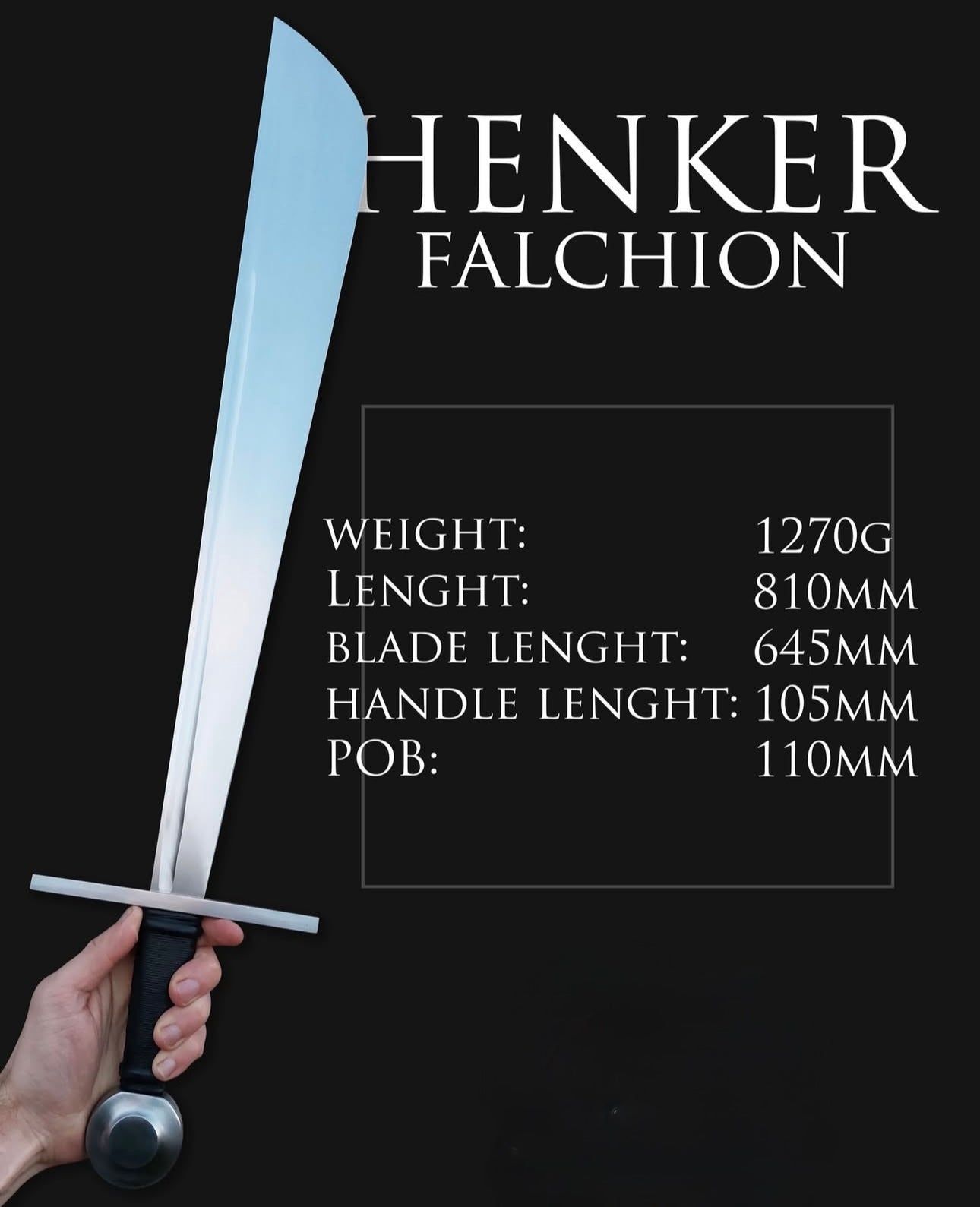 Henker Falchion Sword | Hand Forged Medieval Executioner-Style Blade Unique Blades Runner