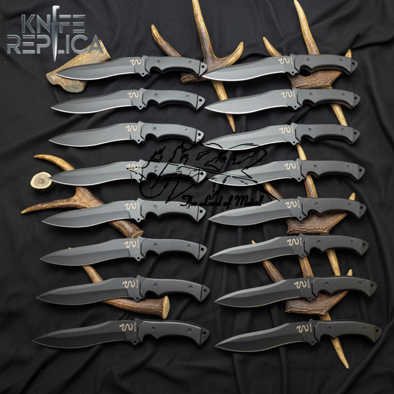 Lot of 20 Ada Wong Knife RE4 Replica | Black Coated Handmade Set Unique Blades Runner