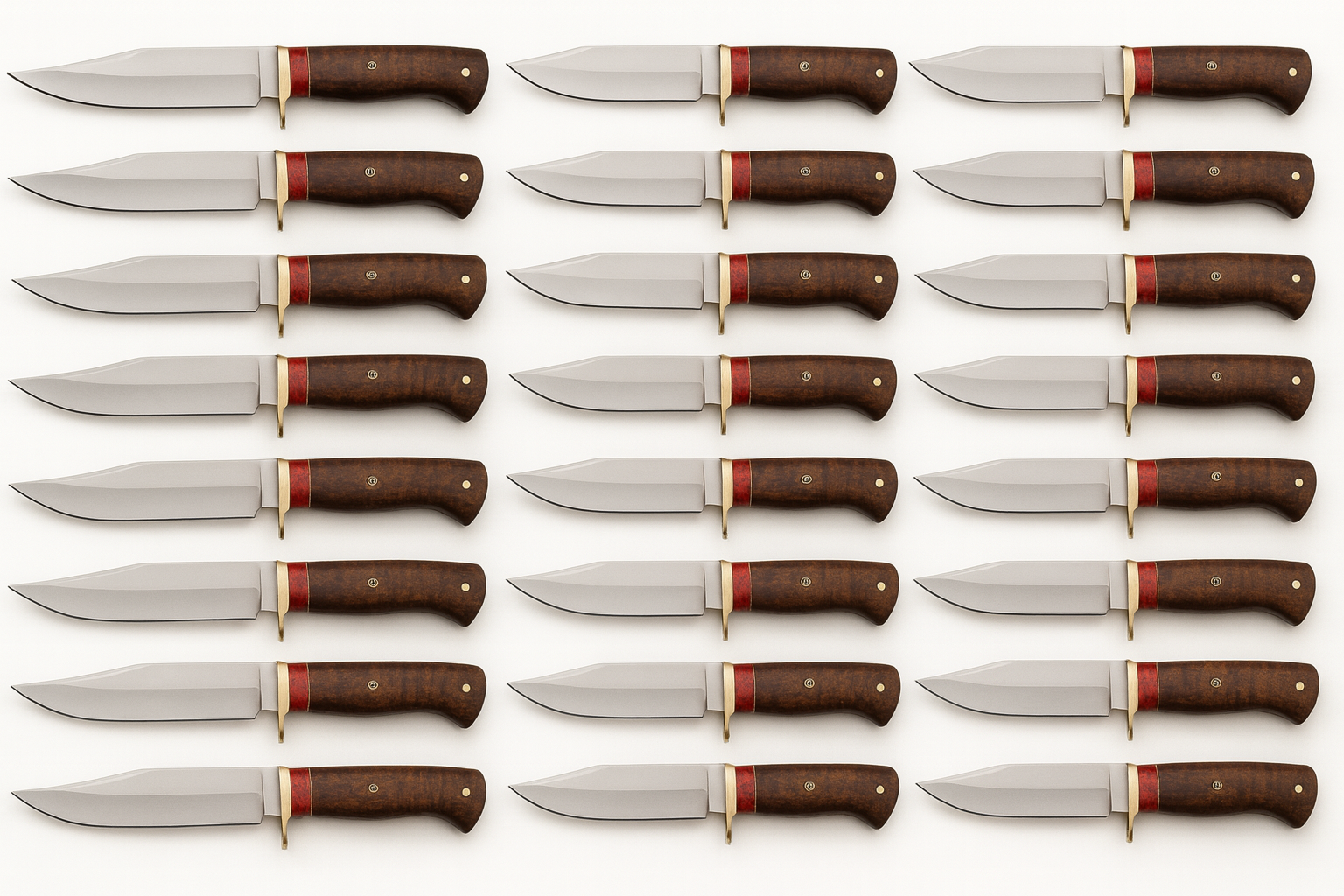 Lot of 25 Carbon Steel Skinner Knives | Handmade Walnut Handle Knife Set Unique Blades Runner