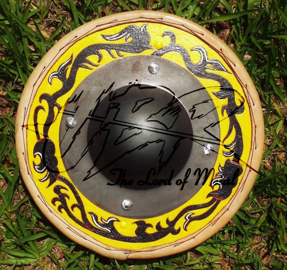 Handmade Viking Wooden Shield - Medieval Valhalla Shield Black - Unique Blades Runner