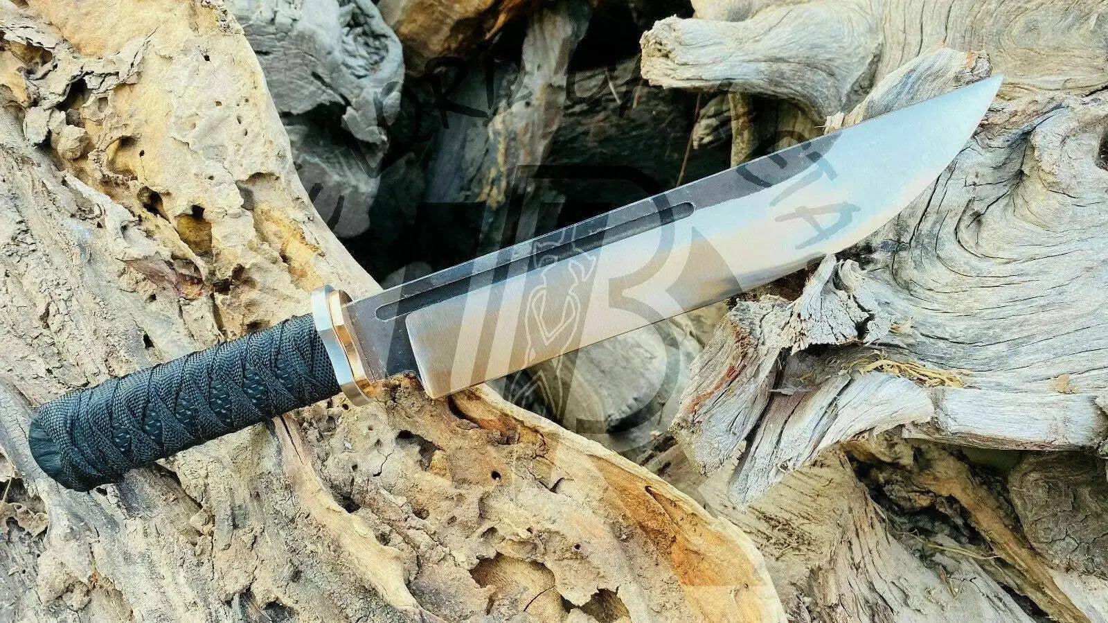 Custom Handmade D2-Tool Steel Tanto Bowie Knife with Leather Sheath Unique Blades Runner