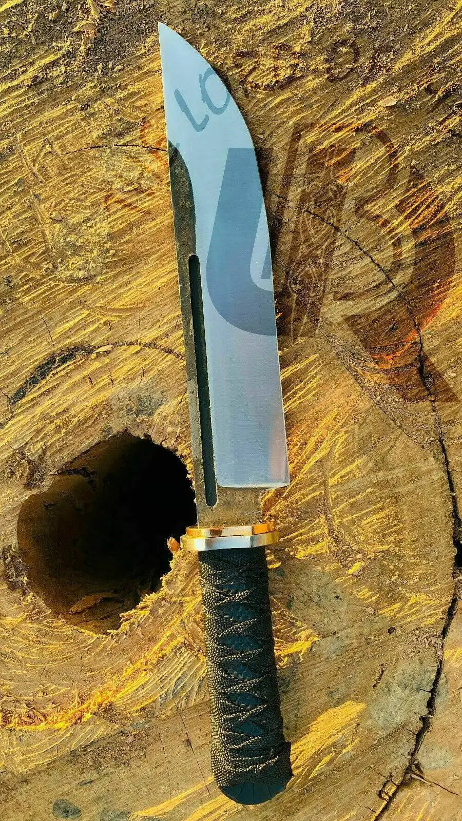 Custom Handmade D2-Tool Steel Tanto Bowie Knife with Leather Sheath Unique Blades Runner