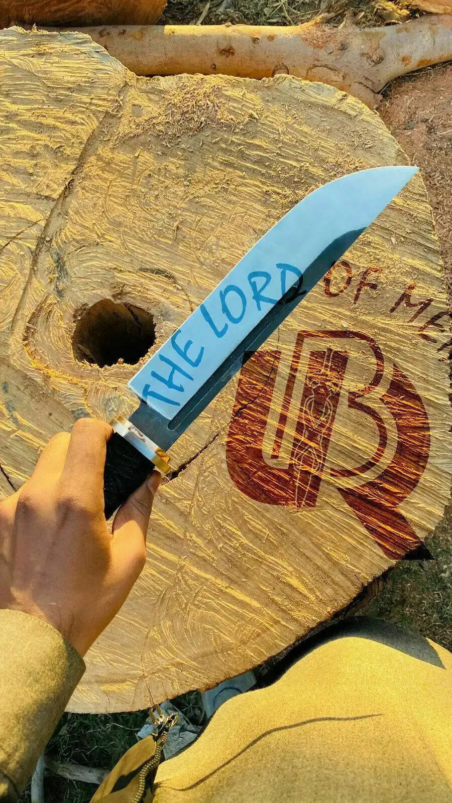 Custom Handmade D2-Tool Steel Tanto Bowie Knife with Leather Sheath Unique Blades Runner