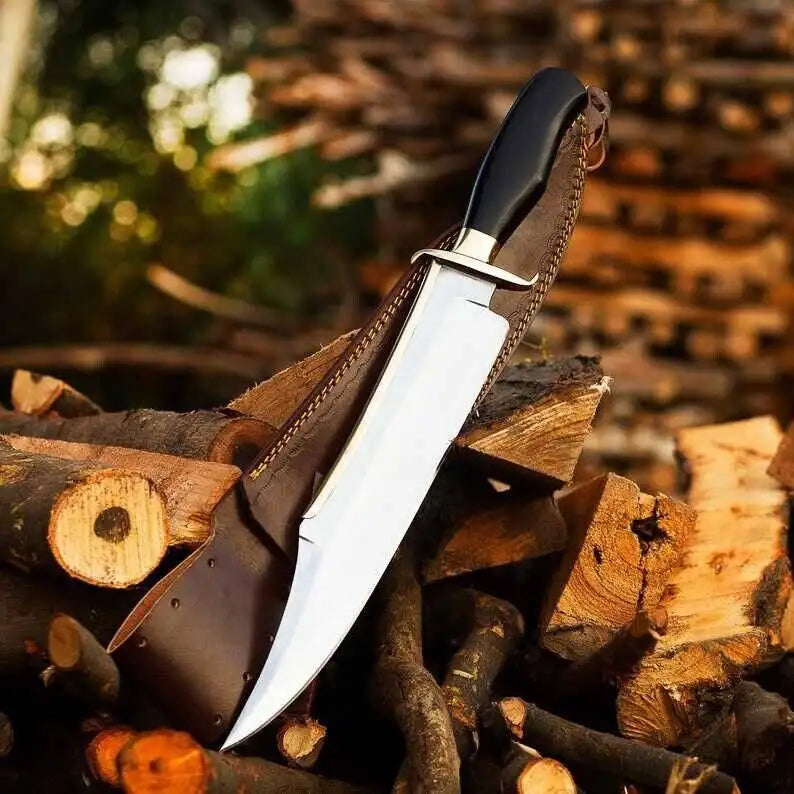Handmade Jim Bowie Knife | D2 Tool Steel, Full Tang, Leather Sheath Unique Blades Runner