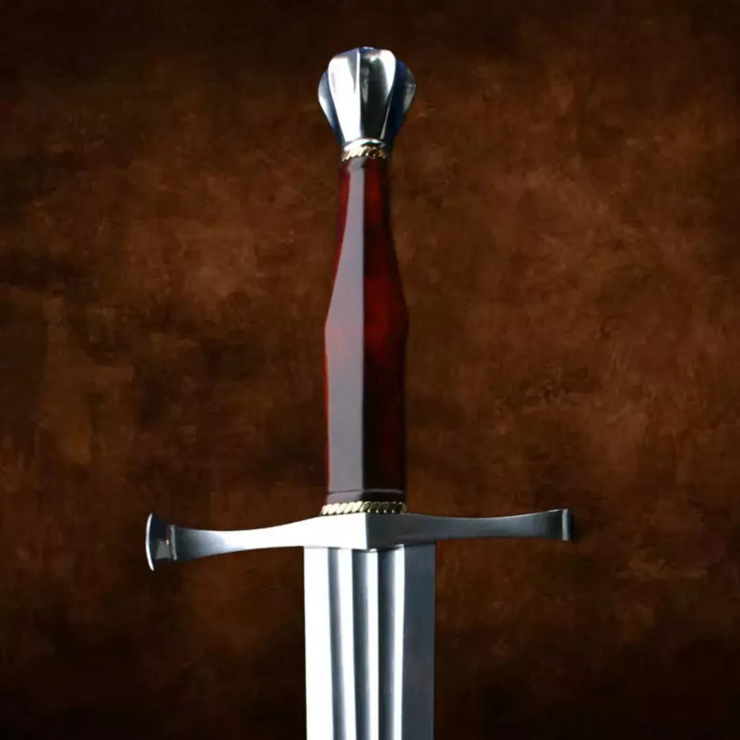 Medieval Sword with Epoxy Handle, Steel Pommel, and S-Shape Guard – Handmade Unique Blades Runner