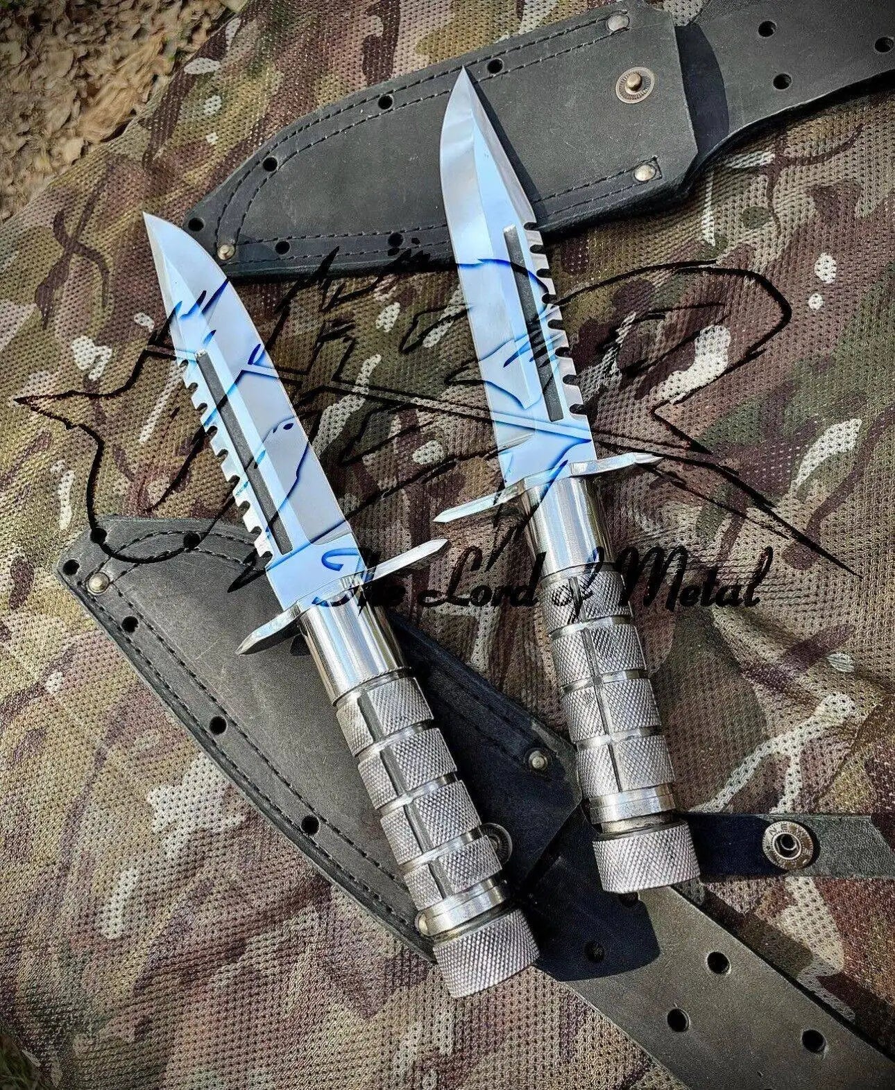 Commando Bowie Knife – UBR Custom Handmade D2 Tool Steel Bowie Knives With Sheaths Unique Blades Runner