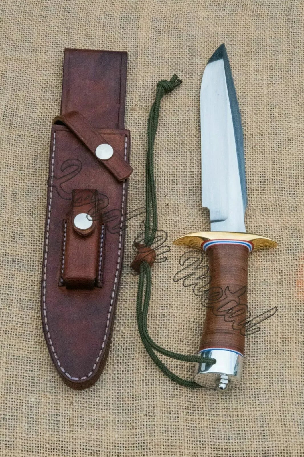 WW2 Randall Knife – Handmade D2 Steel Full Tang Hunting Knife with Leather Sheath Unique Blades Runner