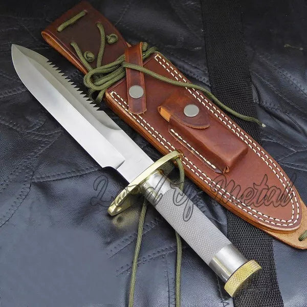 Handmade D-2 Steel Full Tang Randall Knife – Heavy Duty Outdoor Bowie with Sheath Unique Blades Runner
