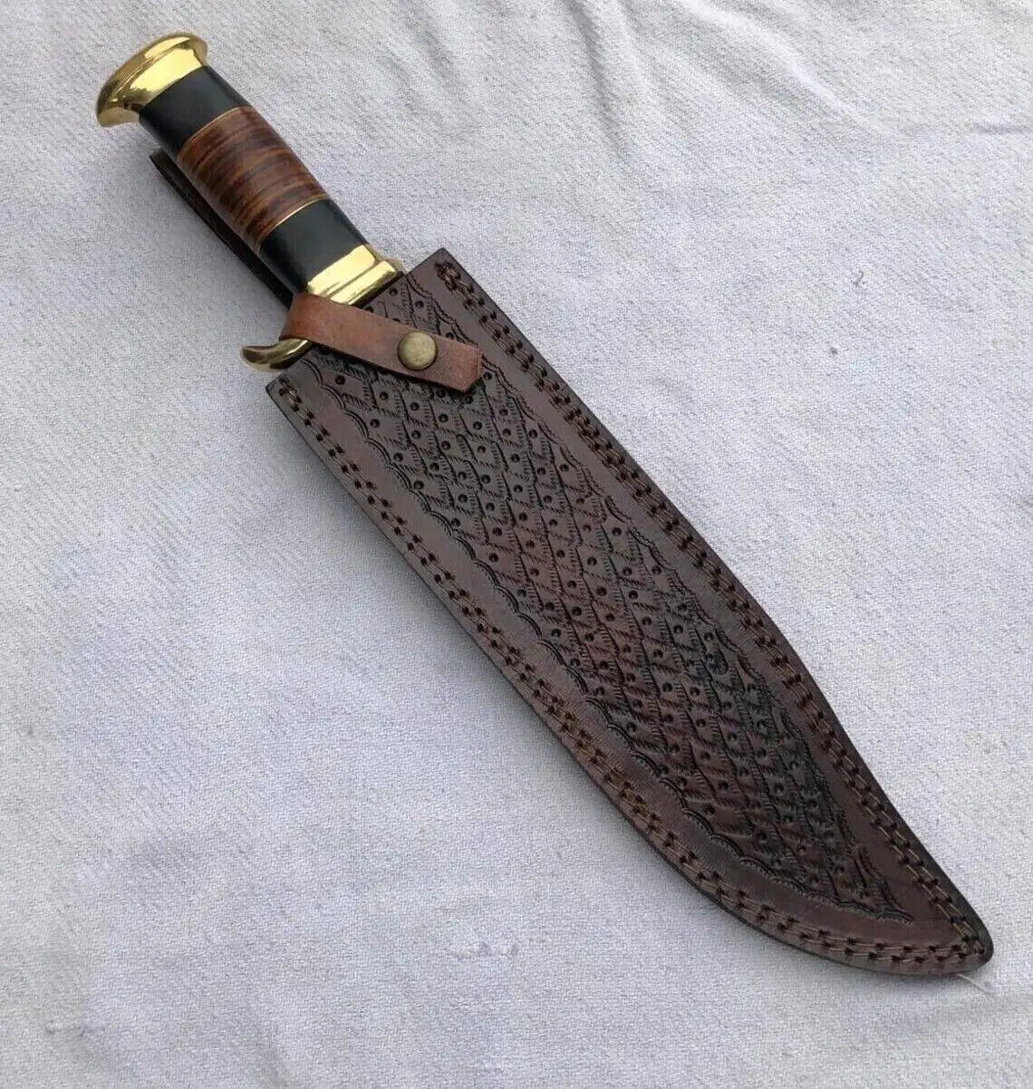 Crocodile Dundee Knife – Custom Handmade Bowie Knife with Leather Sheath Unique Blades Runner