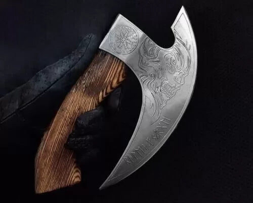 Handmade Viking Style Pizza Cutter Axe | Best Pizza Cutter | Perfect Gift for Easter, Birthdays & Anniversaries | Includes Leather Sheath Unique Blades Runner