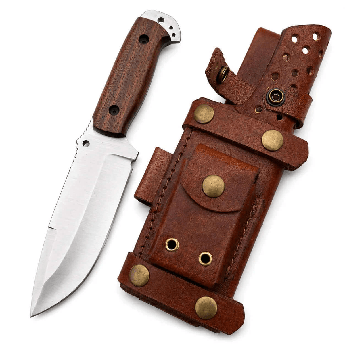 Survival Knives Set – 3 Piece Fixed Blade Knives with Leather Sheaths - Unique Blades Runner