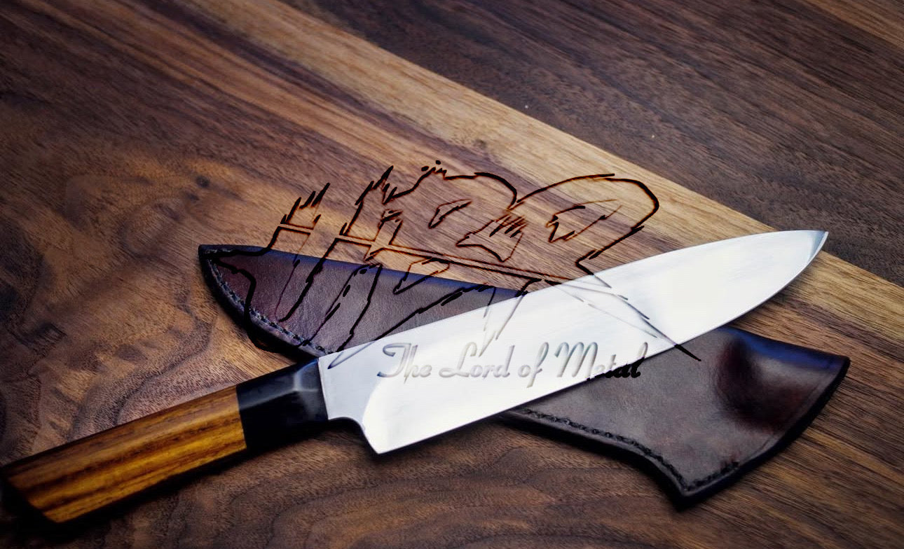 Handmade Chef Knife – High Carbon Steel Kitchen Knife with Wooden Handle & Leather Sheath Unique Blades Runner