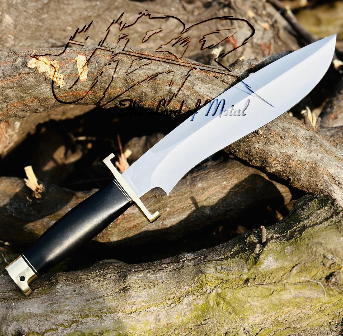 Sasquatch bowie Knife - Handmade D2 Tool Steel Hunting Bowie Knife with Leather Sheath Unique Blades Runner