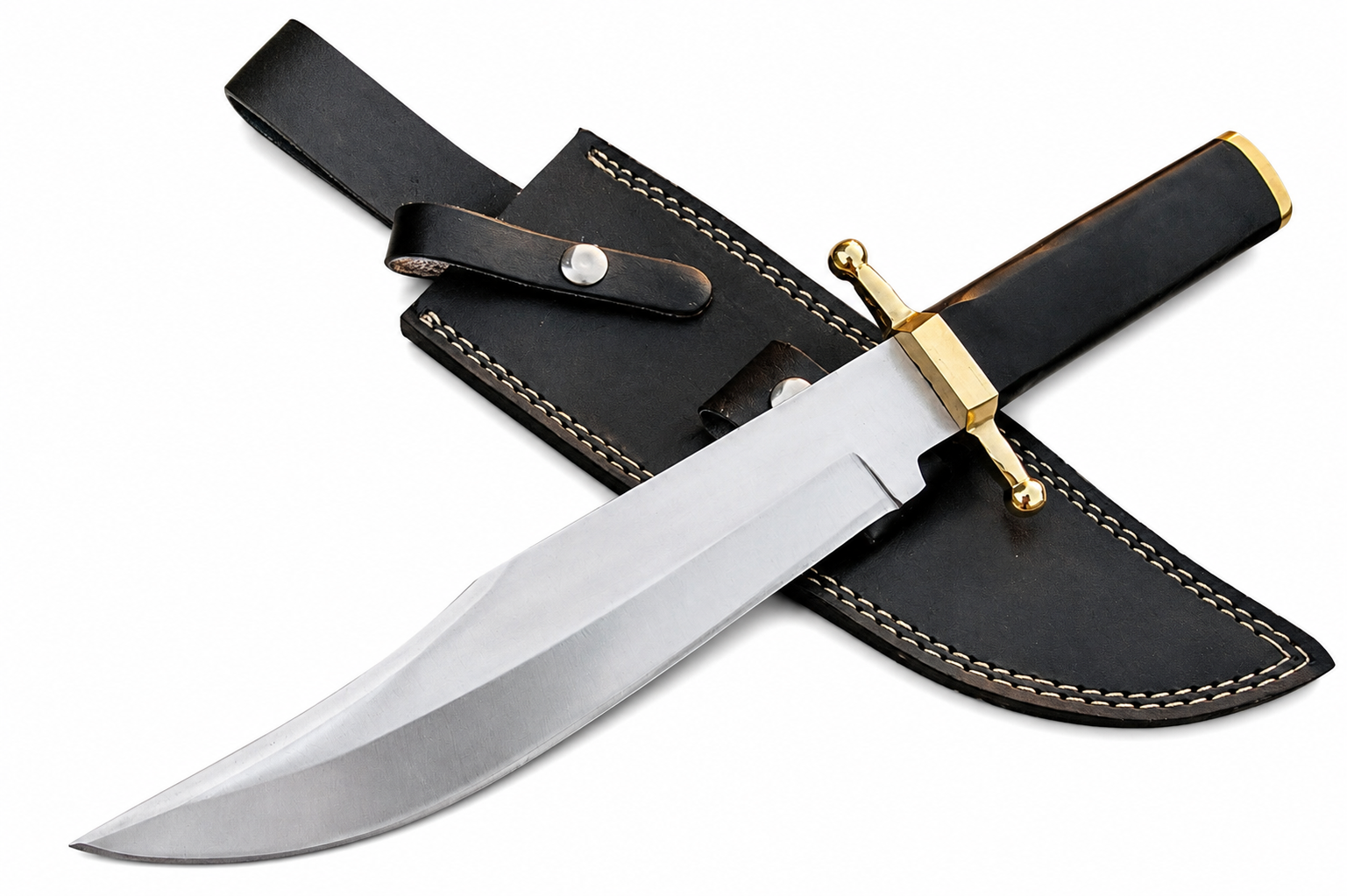 Smithsonian Bowie Knife – Handmade Historical Fixed Blade with Leather Sheath Unique Blades Runner