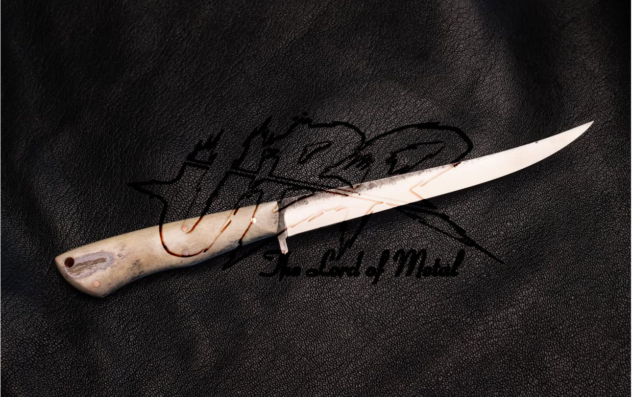 Hand-Forged Fillet Knife – High Carbon Steel Blade with Bone Handle Unique Blades Runner