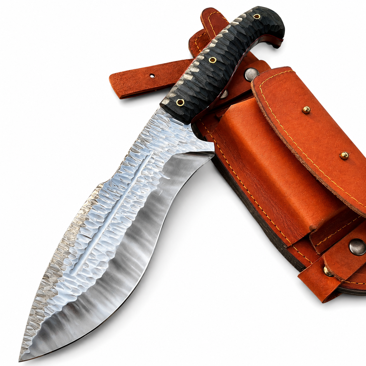 hammered Pattern Bowie Knife with Micarta Handle Unique Blades Runner