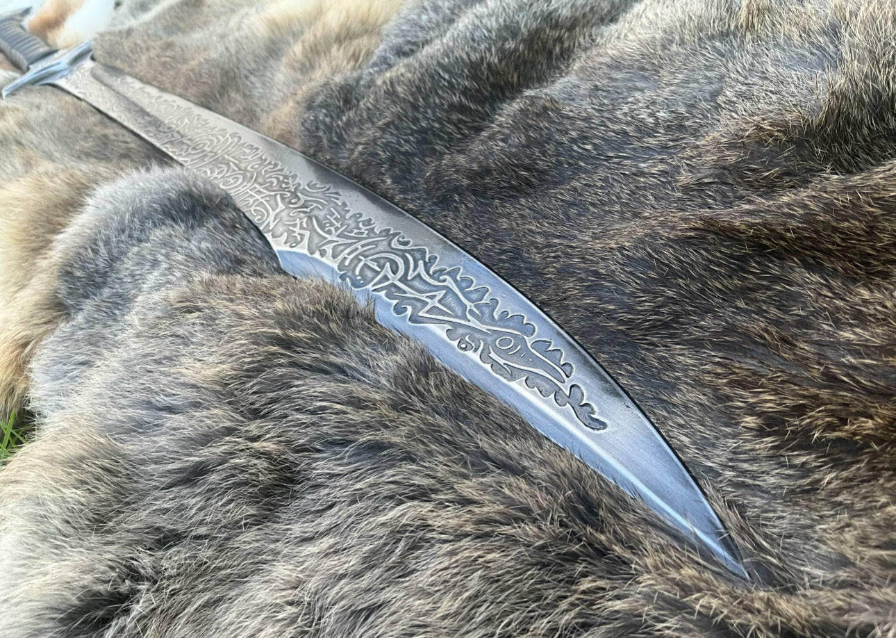 Arcane Fantasy Sword High Carbon Steel | Custom Engraved Sword Knight Blade Unique Blades Runner