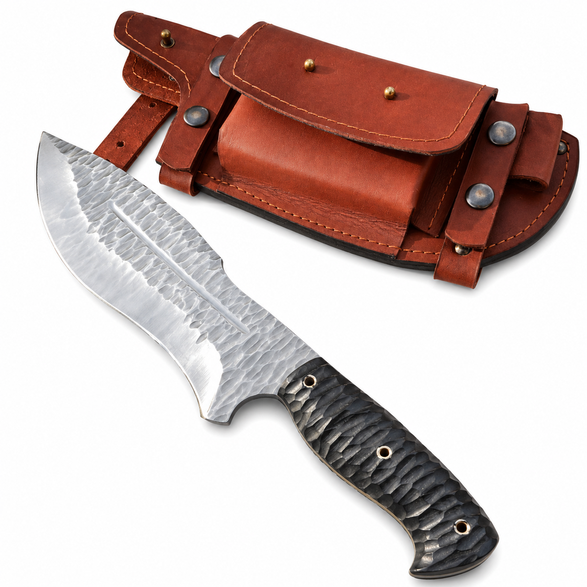hammered Pattern Bowie Knife with Micarta Handle Unique Blades Runner