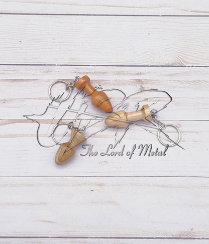 Mini Wooden Novelty Keychain - Handmade Gag Gift - Unique Plug Shape Key Ring Unique Blades Runner