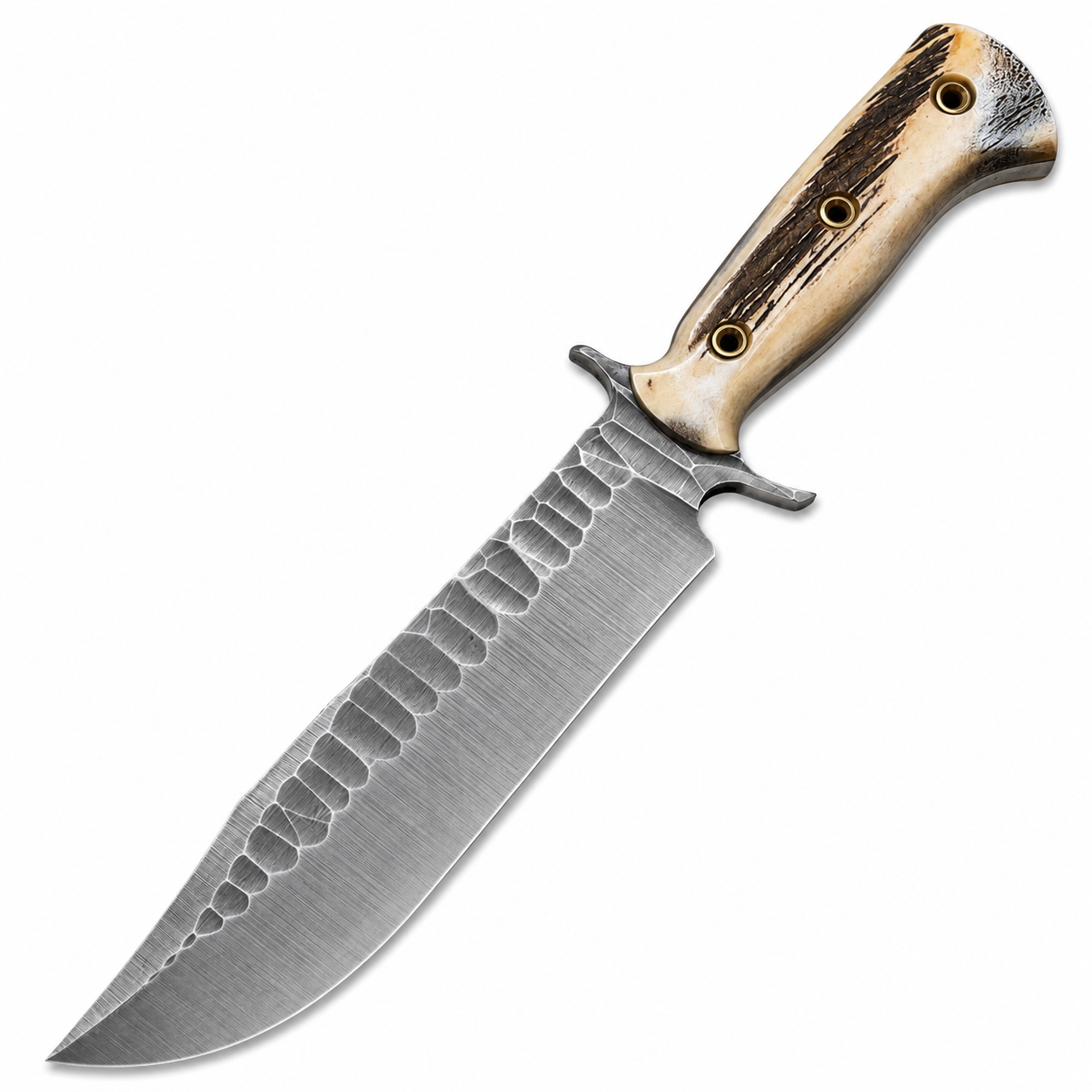 Handmade Forged Bowie Knife with Stag Handle & Forged Spine Unique Blades Runner