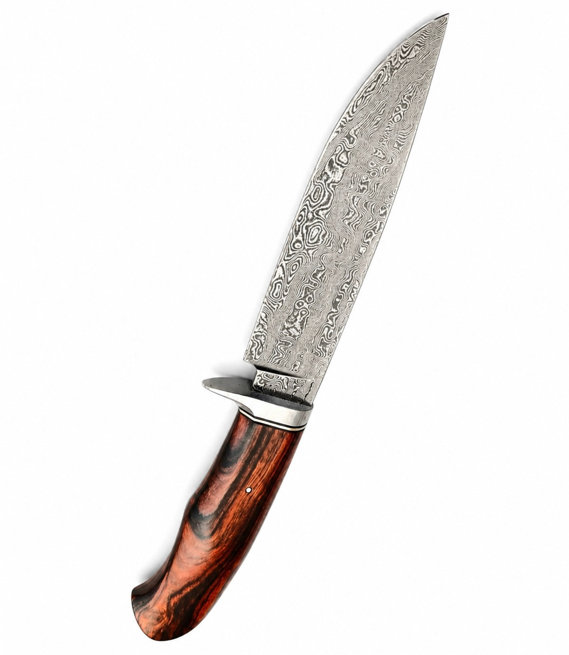 Damascus Hunting Knife – Handmade Fixed Blade with Wood Handle Unique Blades Runner