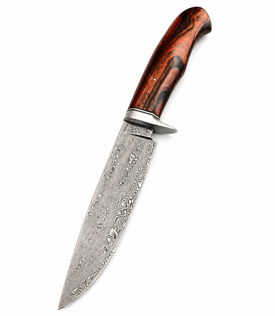 Damascus Hunting Knife – Handmade Fixed Blade with Wood Handle Unique Blades Runner
