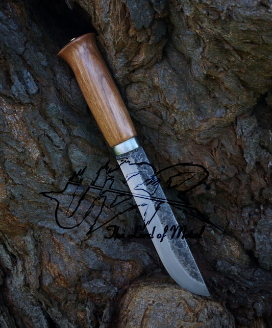 Leuku Knife – High Carbon Steel Blade with Curly Birch Wood Handle Unique Blades Runner