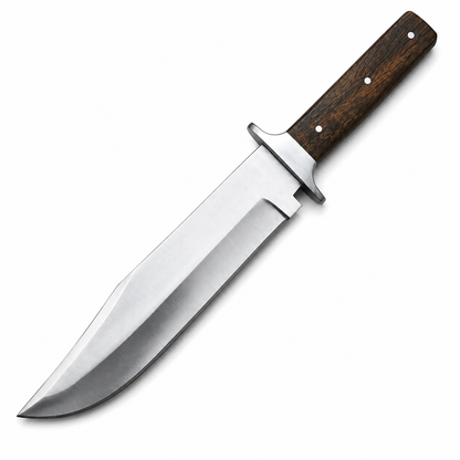 Western Bowie Knife – Handmade Fixed Blade with Wood Handle & Leather Sheath Unique Blades Runner