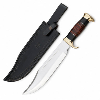 Crocodile Dundee Knife - D2 Tool Steel With Stacked Leather Unique Blades Runner