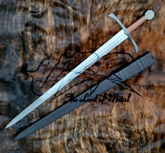 Medieval Arming Type XII Sword with Wheel Pommel and Leather Grip Unique Blades Runner