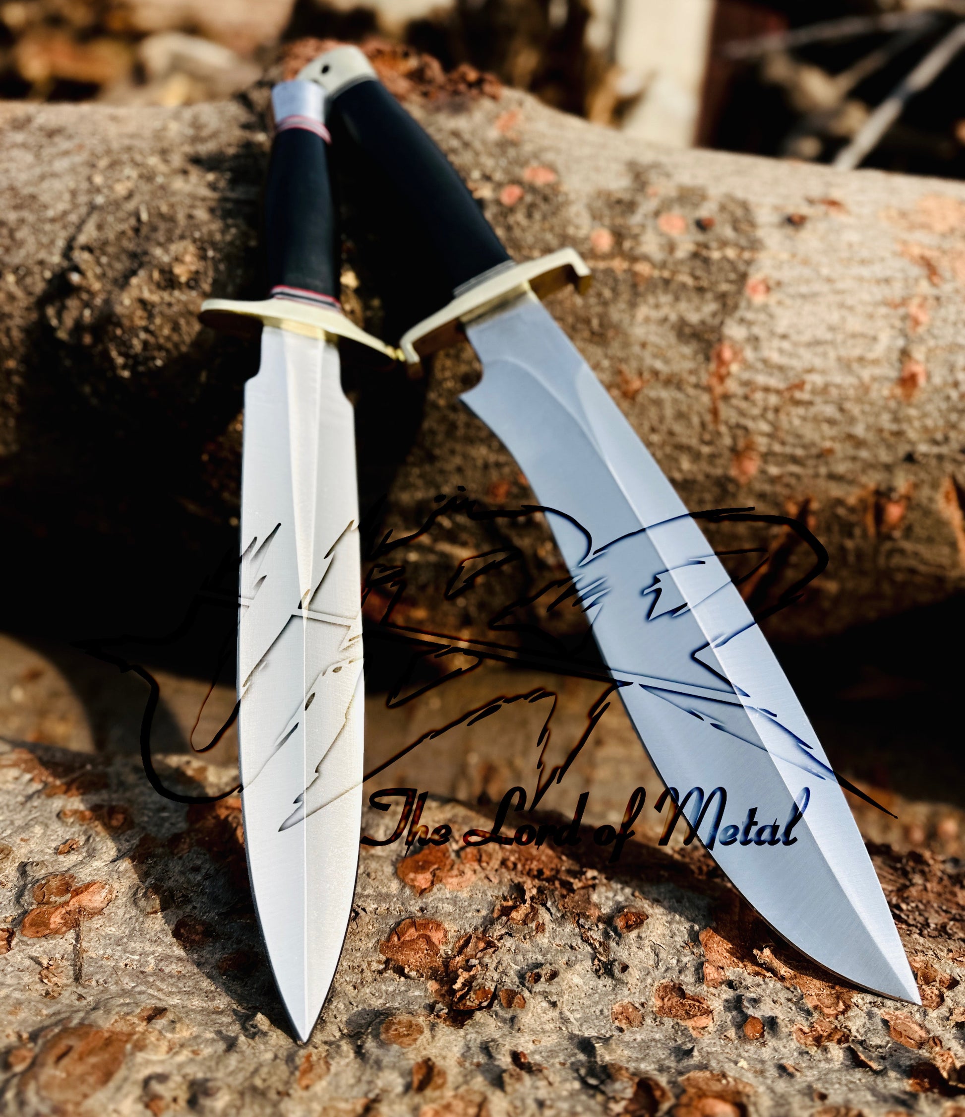 Sasquatch bowie Knife And Dagger Knife - Handmade D2 Tool Steel with Leather Sheath Unique Blades Runner