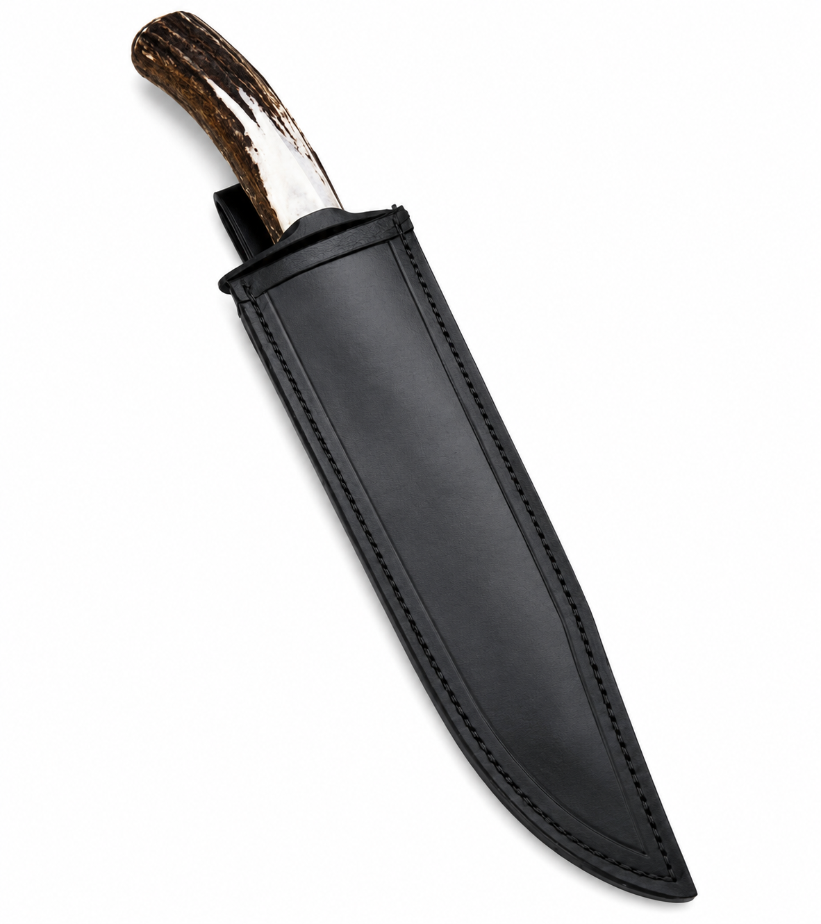 Black Bowie Knife – Handmade Large Fixed Blade with Stag Antler Handle Unique Blades Runner