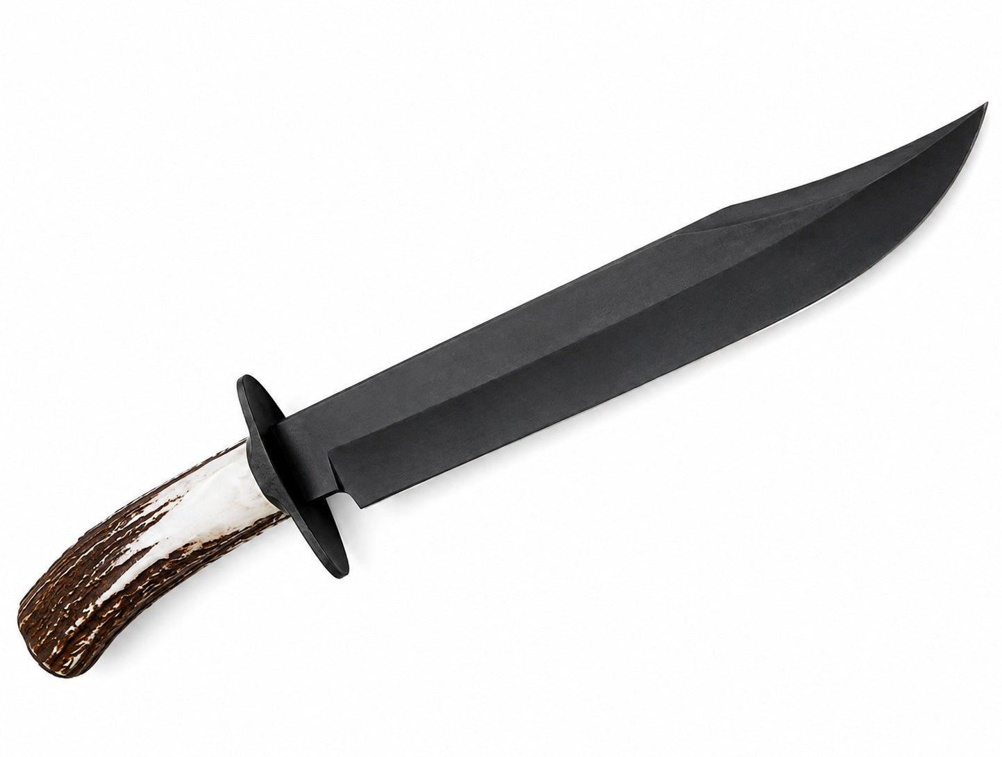 Black Bowie Knife – Handmade Large Fixed Blade with Stag Antler Handle Unique Blades Runner