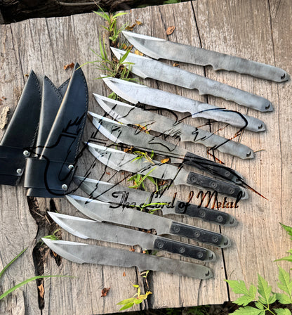 Handmade Tactical Throwing knives – High Carbon Steel Throwers with Leather Sheaths Set Unique Blades Runner