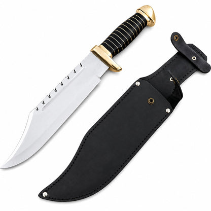 Brass Guard Bowie Knife - Handmade Large Fixed Blade Unique Blades Runner