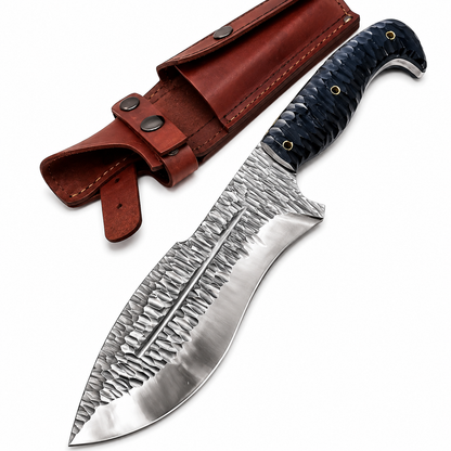 hammered Pattern Bowie Knife with Micarta Handle Unique Blades Runner
