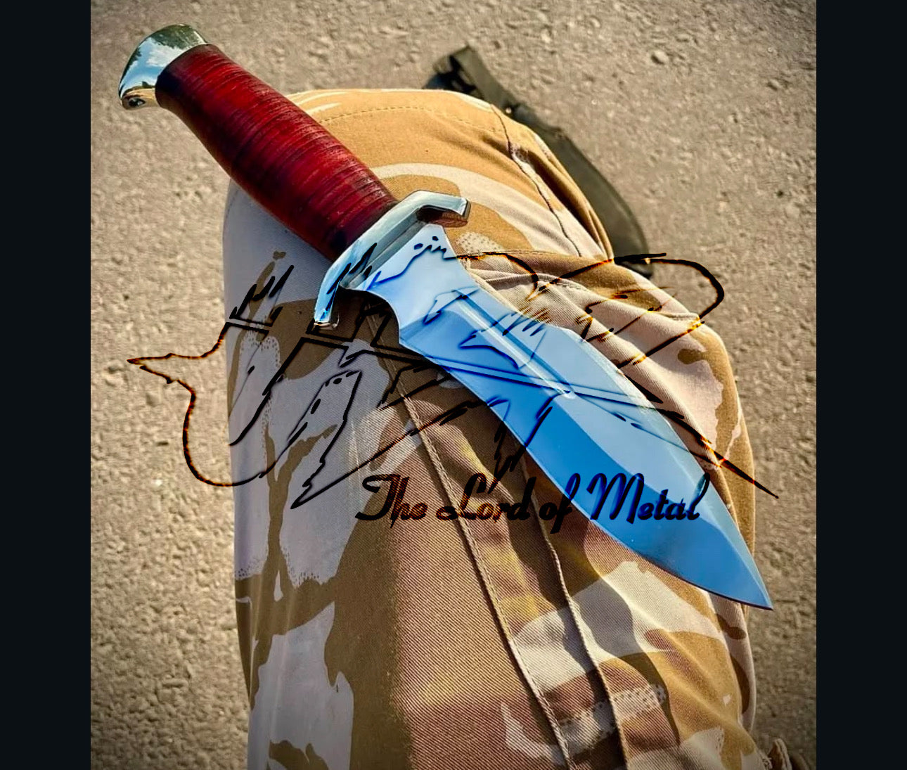 Mirror Polished Bowie Knife - Stainless Steel & Stacked Leather Handle Unique Blades Runner