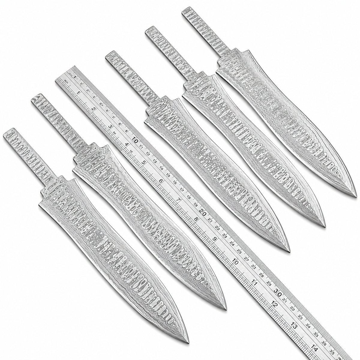5-Piece Damascus Hunting Knife Blanks Unique Blades Runner
