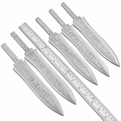 5-Piece Damascus Hunting Knife Blanks Unique Blades Runner