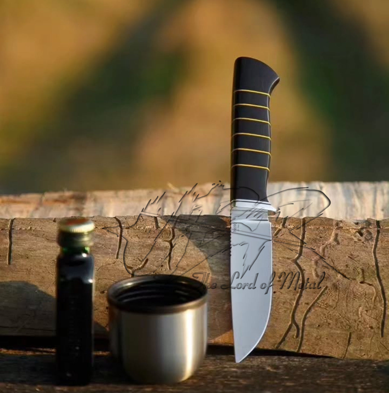Classic Hunting Knife – Handmade Polished Blade | Black & Brass Handle | UBR Outdoor Collectible Knife Unique Blades Runner