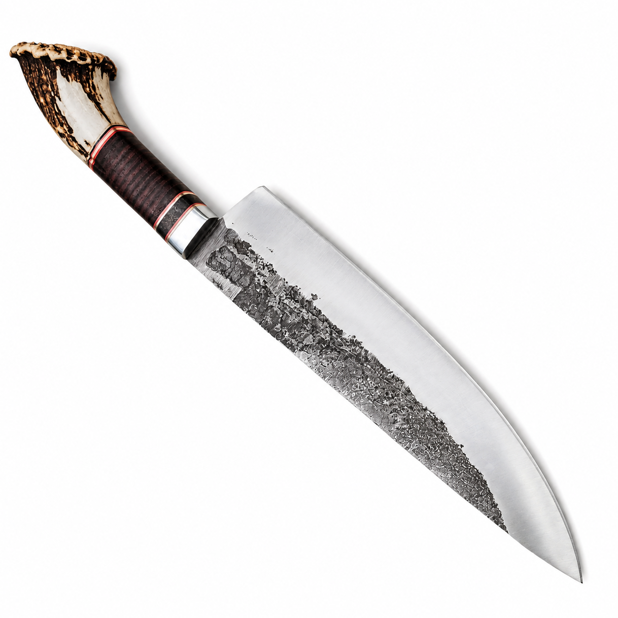 Hand Forged Bowie Knife – Handmade Large Fixed Blade with Stag Antler Handle Unique Blades Runner