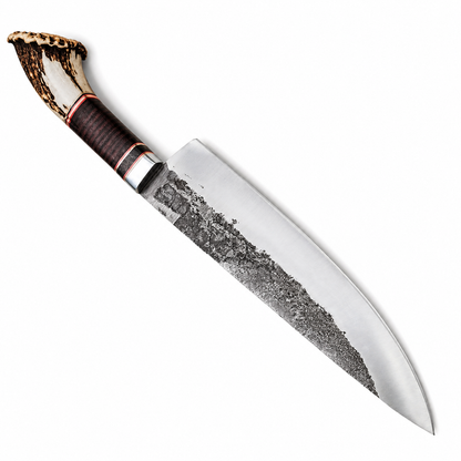 Hand Forged Bowie Knife – Handmade Large Fixed Blade with Stag Antler Handle Unique Blades Runner