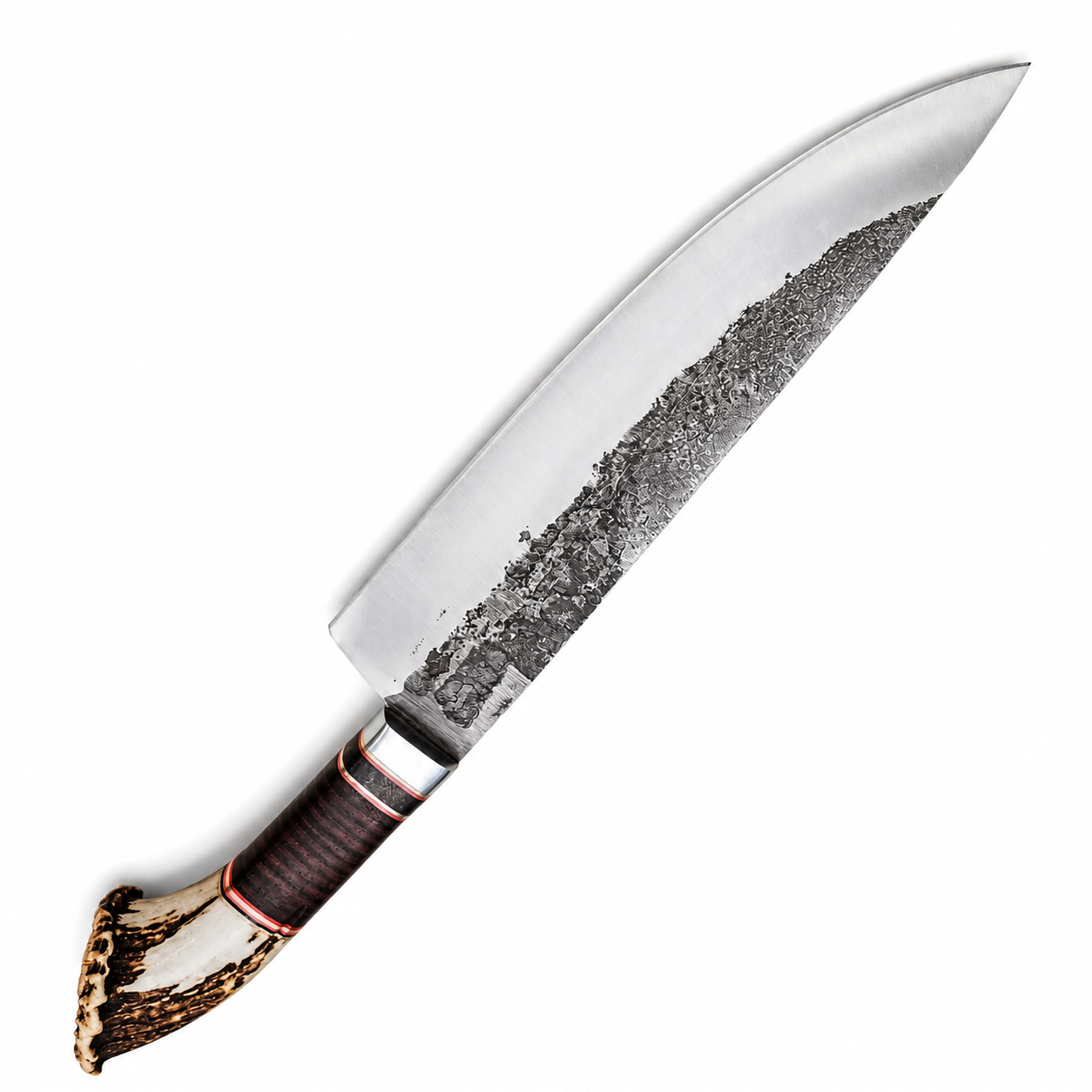 Hand Forged Bowie Knife – Handmade Large Fixed Blade with Stag Antler Handle Unique Blades Runner