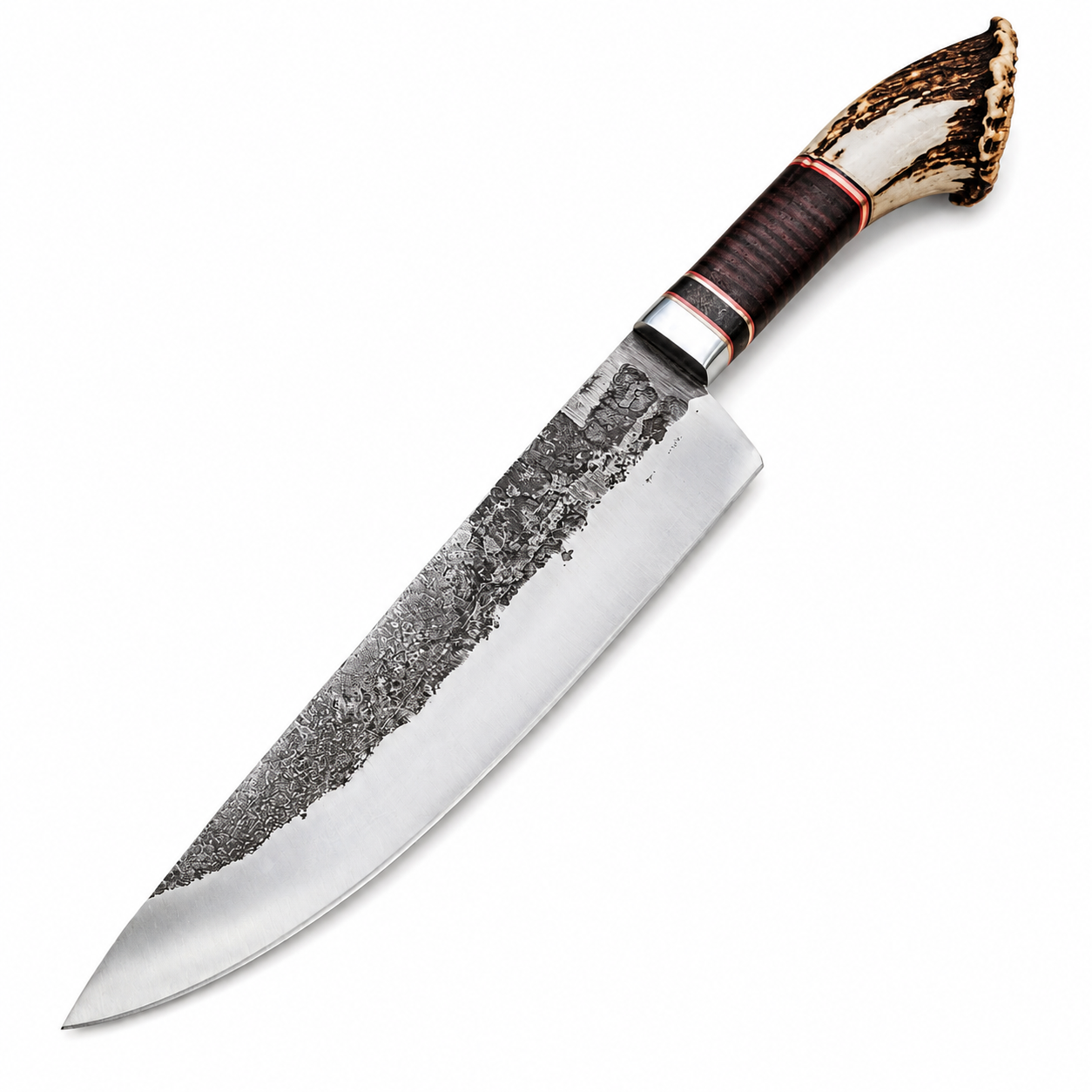 Hand Forged Bowie Knife – Handmade Large Fixed Blade with Stag Antler Handle Unique Blades Runner