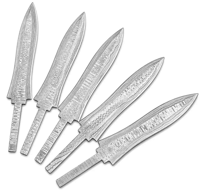 5-Piece Damascus Hunting Knife Blanks - Unique Blades Runner