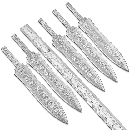 5-Piece Damascus Hunting Knife Blanks - Unique Blades Runner