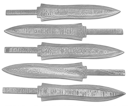 5-Piece Damascus Hunting Knife Blanks - Unique Blades Runner
