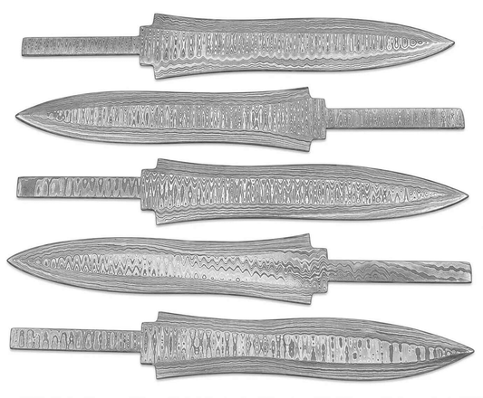 5-Piece Damascus Hunting Knife Blanks - Unique Blades Runner