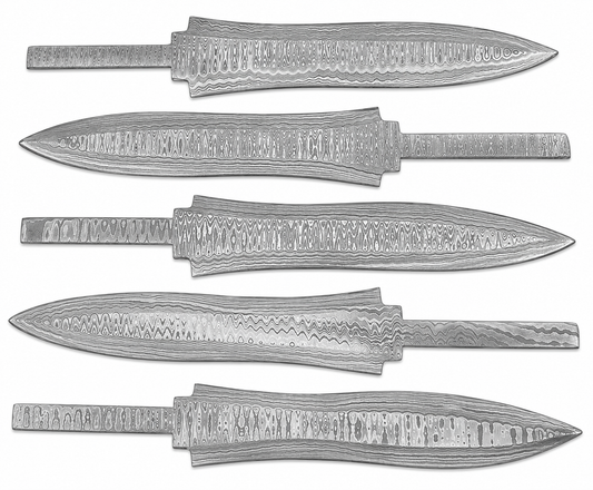 5-Piece Damascus Hunting Knife Blanks Unique Blades Runner